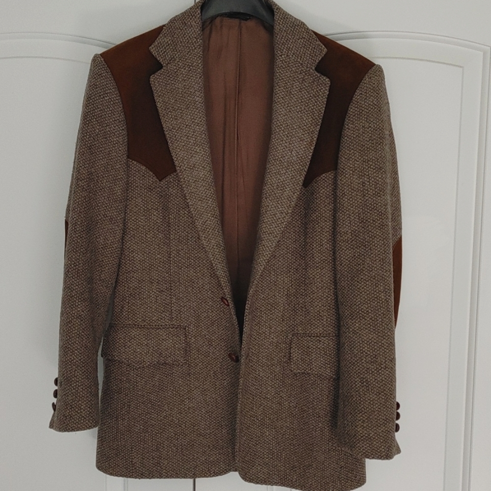 Levi's vintage western tweed and suede sport coat 38 reg